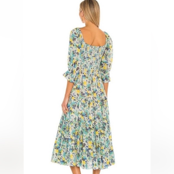 LoveShackFancy Capri Midi Dress Acai
Berry Blue Floral Summer M - Picture 4 of 14